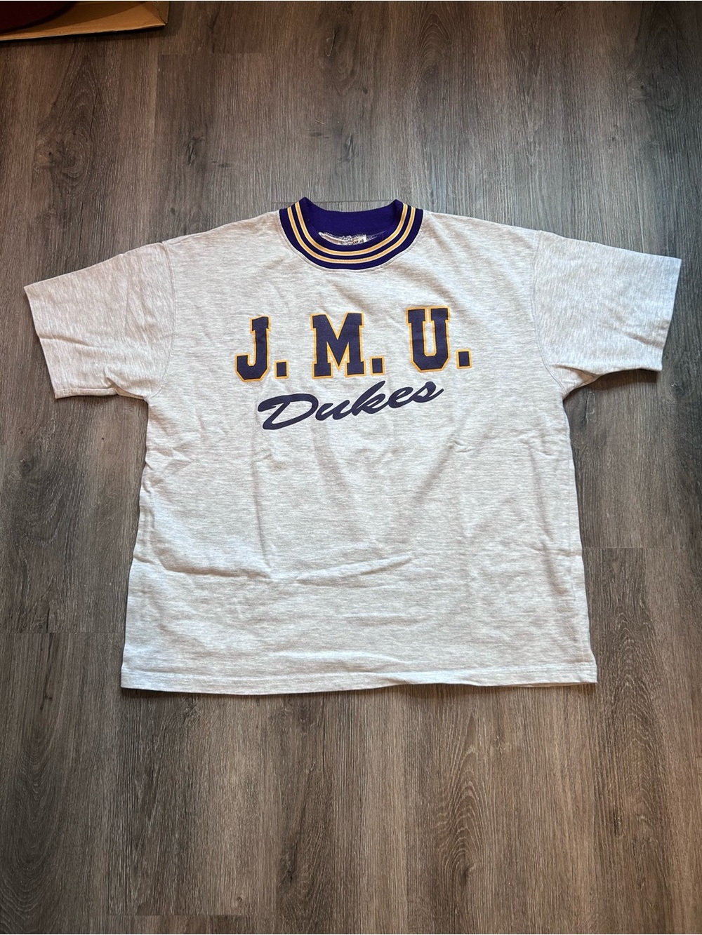 Vintage James Madison University JMU Dukes Gray Crew Neck Shirt Men’s Sz XL